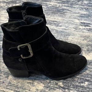 EUC Paul Green Jano Moto Bootie - black suede